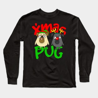 xmas pug Long Sleeve T-Shirt